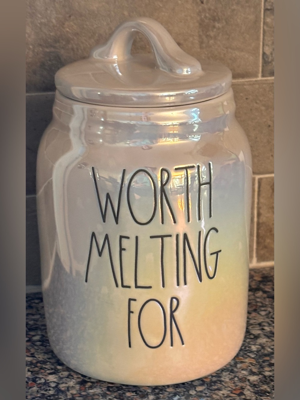 Rae Dunn Olaf canister- "Worth Melting For"